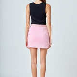 Chain-Trimmed Mini Skirt
