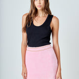 Chain-Trimmed Mini Skirt