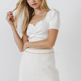 Chain-Trimmed Mini Skirt