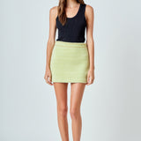 Chain-Trimmed Mini Skirt