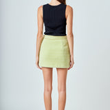 Chain-Trimmed Mini Skirt