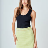 Chain-Trimmed Mini Skirt