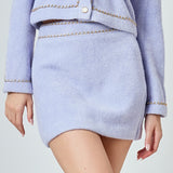 Chain-Trimmed Mini Skirt