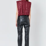 Sequin Shoulder Pad Top