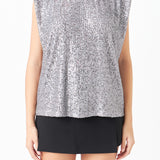 Sequin Shoulder Pad Top