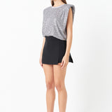 Sequin Shoulder Pad Top