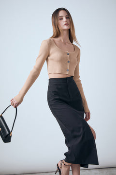 Cropped Knit Cardigan