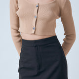 Cropped Knit Cardigan