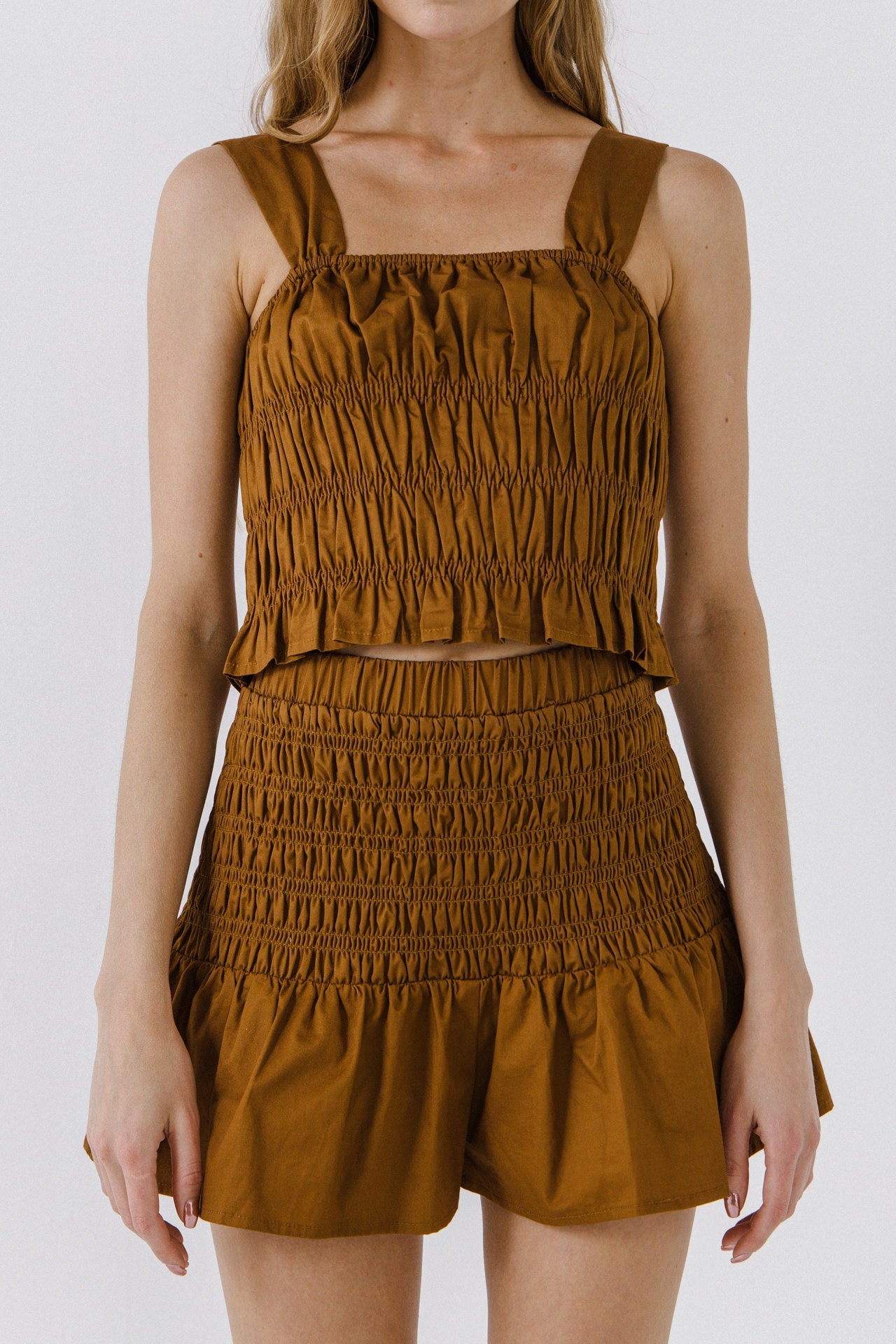 ENGLISH FACTORY - Smocked Ruffle Top - TOPS available at Objectrare
