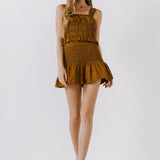 ENGLISH FACTORY - Smocked Ruffle Top - TOPS available at Objectrare