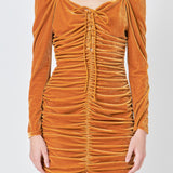 Sweetheart Neckline Ruched Woven Dress