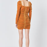 Sweetheart Neckline Ruched Woven Dress