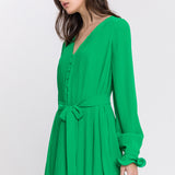 Chiffon Pleated Mini Dress
