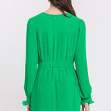 Chiffon Pleated Mini Dress