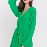 Chiffon Pleated Mini Dress