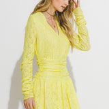 Lace V-Neckline Mini Dress
