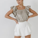 Python Sequin Babydoll Top
