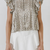 Python Sequin Babydoll Top