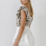 Python Sequin Babydoll Top