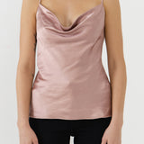 Satin Cowl Neck Top