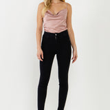 Satin Cowl Neck Top