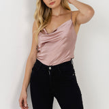 Satin Cowl Neck Top