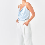 Satin Cowl Neck Top