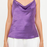 Satin Cowl Neck Top
