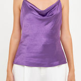 Satin Cowl Neck Top