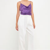 Satin Cowl Neck Top