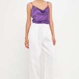 Satin Cowl Neck Top