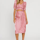 Metallic Effect Midi Skirt