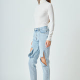 Destroyed High Waisted Skinny Jeans