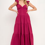 Ruffle Sleeve Maxi Dress