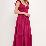 Ruffle Sleeve Maxi Dress