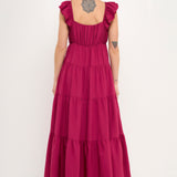 Ruffle Sleeve Maxi Dress