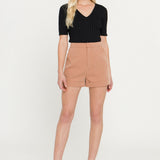 Ribbed Short Sleeve Knit Top