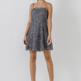 Fringed Flare Mini Dress