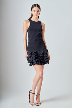 Tiered Ruffle Mini Skirt