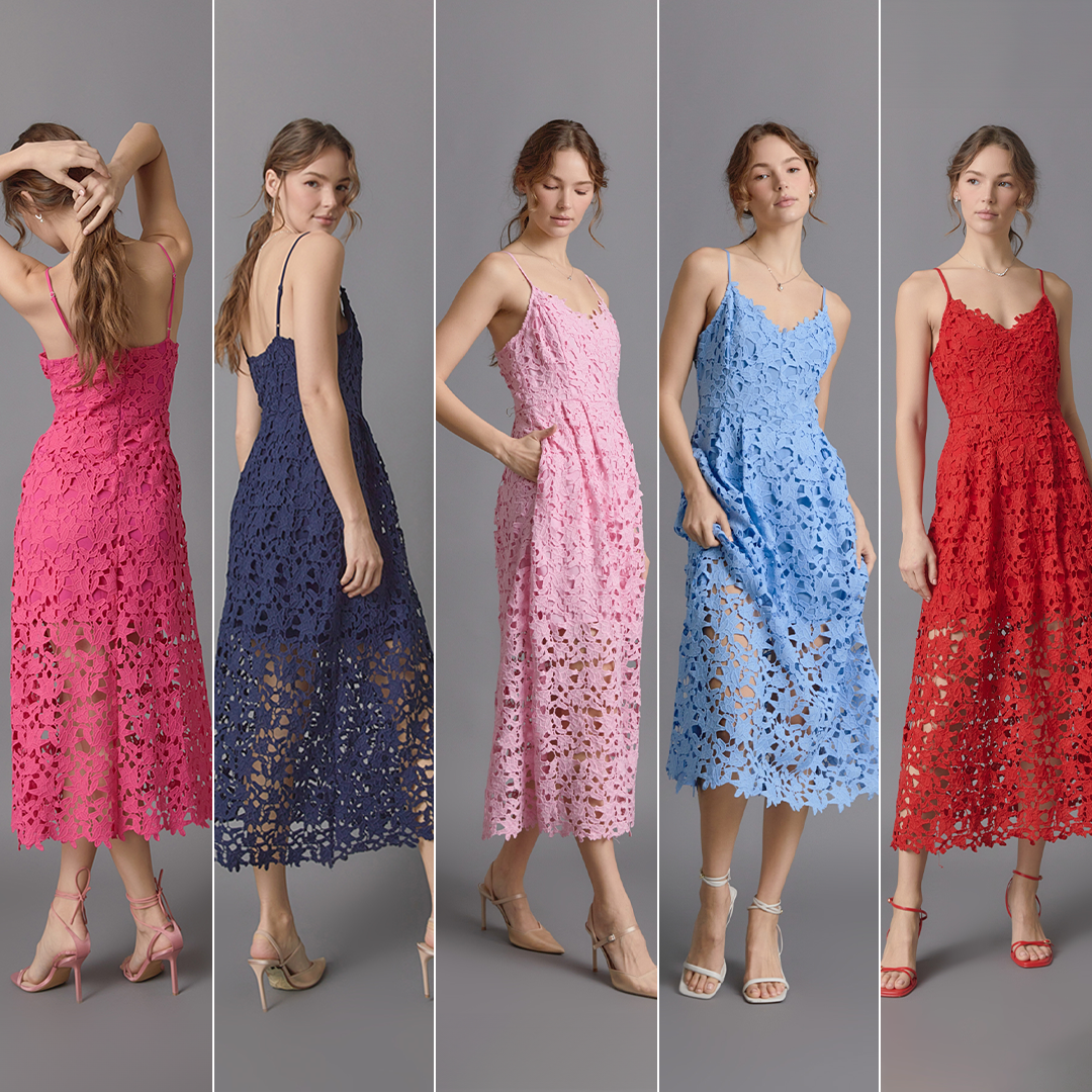 Lace Midi Dress Available in a Variety of Colors at Endless Rose
