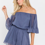 Ruffled Sleeve Romper