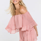 Ruffled Sleeve Romper