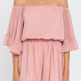Ruffled Sleeve Romper