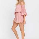 Ruffled Sleeve Romper