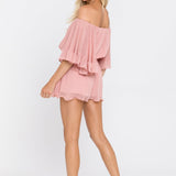 Ruffled Sleeve Romper