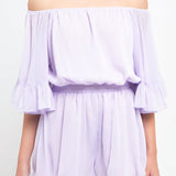 Ruffled Sleeve Romper