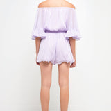 Ruffled Sleeve Romper