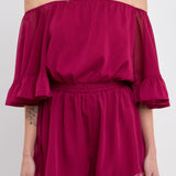 Ruffled Sleeve Romper