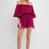 Ruffled Sleeve Romper