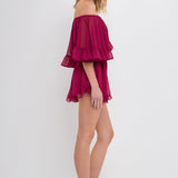 Ruffled Sleeve Romper